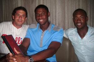 John Mayberry Jr. (middle) graduated from Stanford University, and he was an outfielder for the Philadelphia Phillies.